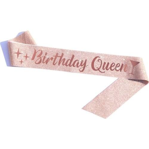 1 Piece Happy Birthday Queen Girl Satin Sash16th 21th 30-60th Birthday Decoration Anniversary Birthday Decor Party Supplies