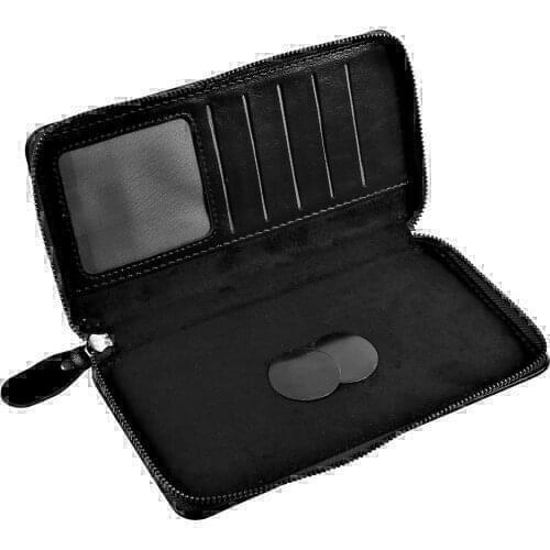 Executive wallet case with magnetic fastening and zipper closure for ZTE BLADE V8C