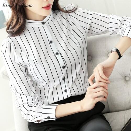Ding Yu Xuan Women's Striped Shirts