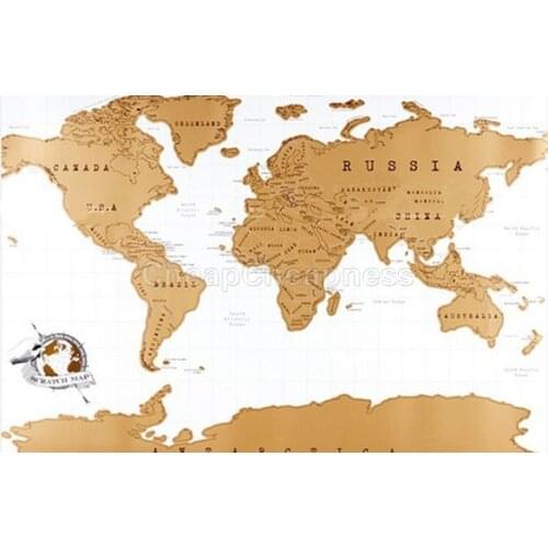 82*58cm New Design travel Map World Travel Scratch Off Map Best Gift for Education School High Quality New Arrival 2021