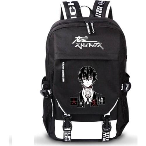 Anime Bungo Stray Dogs Print Canvas Backpack Dazai Osamu Chuya Nakahara Laptop School Travel Book Bags Girls Boys Men Women Gift