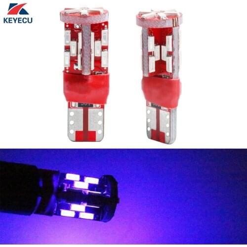 KEYECU 2x T10 194 168 W5W Blue 30SMD 4014 LED Lights Bulb For Car Replacement Bulbs Backup Reverse Side Marker Clearance Light