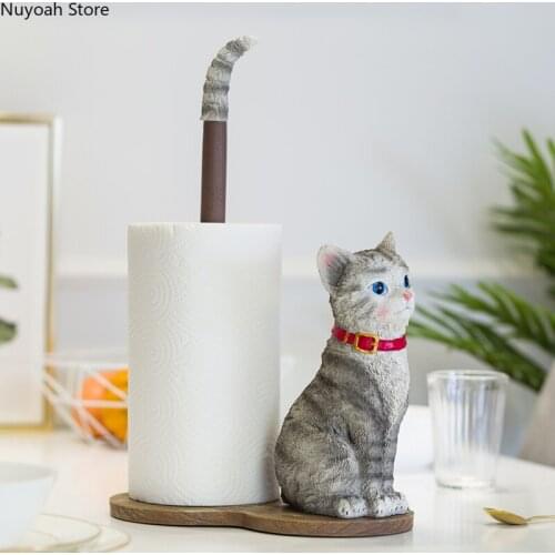 Kitchen Paper Towel Rack Roll Paper with Paper Wash Towel Storage Creative Vertical Stand Cartoon Cling Film Bathroom Shelf