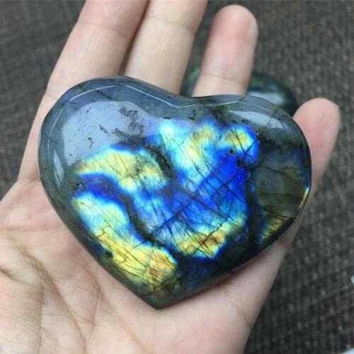Labradorite heart natural stones and minerals quartz crystals good luck spiritual healing home decor modern