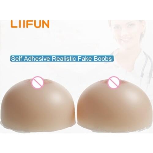 Liifun Realistic Breast Form Breastplate Self-Adhesive False Boobs for Transgender Drag Queen Transvestite Mastectomy