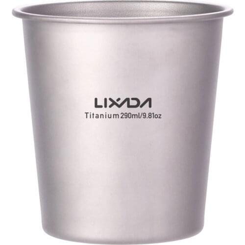 Lixada 290ml Lightweight Titanium Beer Cup Juice Tea Cup for Outdoor Camping Hiking Backpacking Picnic Beer Cup