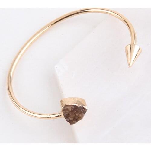 Fashion Boho Jewelry Punk Wristband Druzy Cuff Bangles For Women Bracelets & Bangles Gift