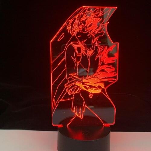 My Hero Academia Anime Light Shoto Todoroki 3d Lamp for Child Bedroom Decor Kids Birthday Gift Shoto LED Lamp