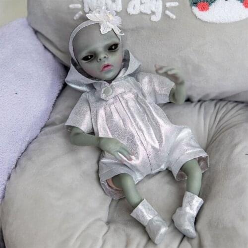 38CM Soft Toy Realistic Alien-Baby Doll with Acrylic Eye that Look Real Educational Reborns Kids Children Party Favors D5QA