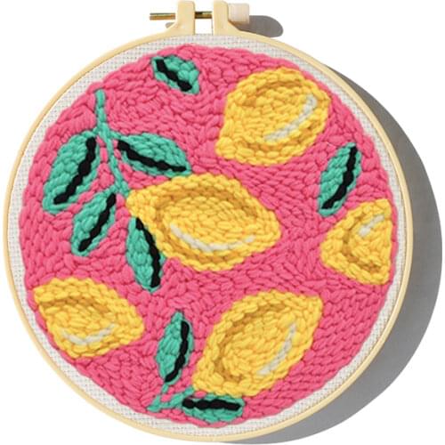 Lemon Tree Punch Needle Embroidery Kit for Beginners Easy Embroidery DIY Needlework Wool Work Home Decor Custom Embroidery