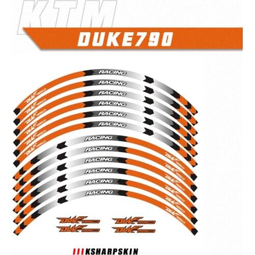 Motorcycle sticker Front Rear wheels decals Reflective waterproof stickers rim stripes For KTM DUKE790 DUKE 790 2017 2018