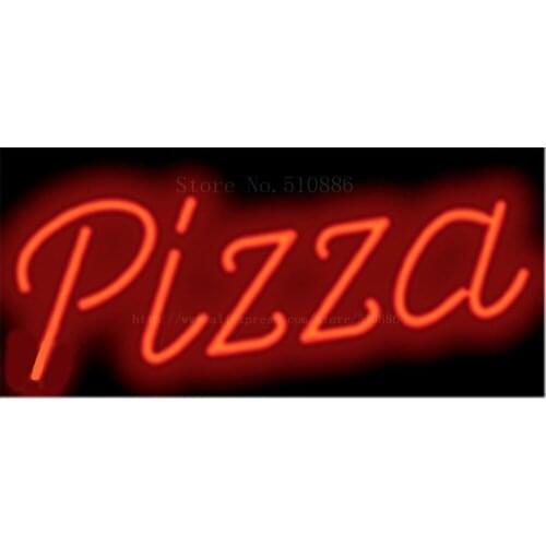Pizza NEON SIGN REAL GLASS BEER BAR PUB LIGHT SIGNS store display Restaurant shop food dining subs Advertising Lights 17*14"