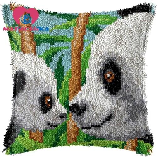 Panda cross-stitch pillow latch hook kits embroidery carpet do it yourself embroidery pillow Foamiran for crafts home decor