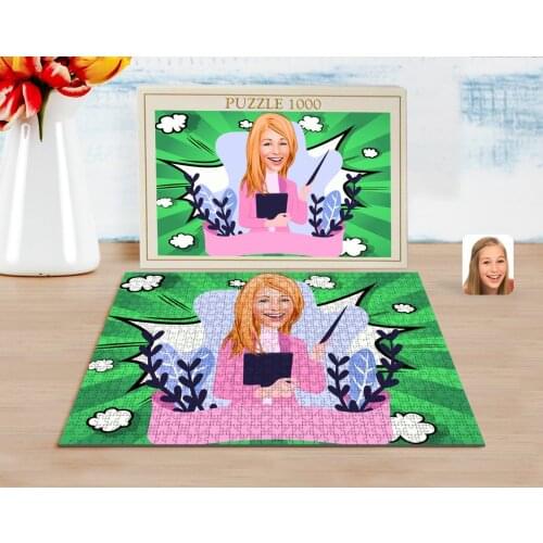 Personalized Women 'S Class Teacher Caricature of 1000 Piece Professional Puzzle-2