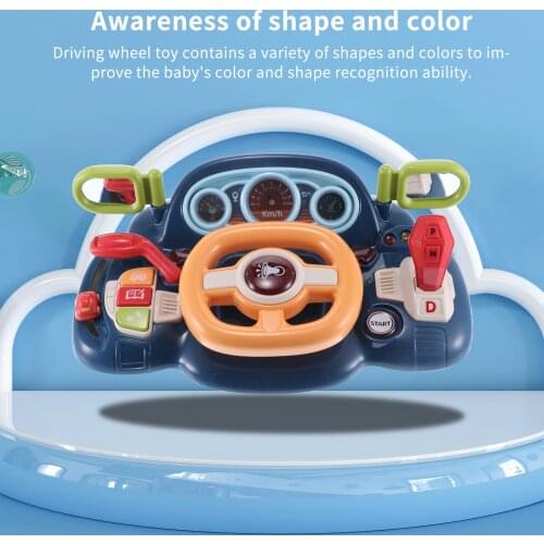 Music Steering Wheel Toy With Light And Music Portable Pretend Play Learning Early Education Simulator Driving Wheel Toys Gift