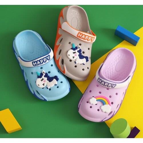 Kids Sandals Summer Non-slip Beach Cave Shoes Toddler Baby Slippers Soft Bottom Boys Girls Garden Shoes Cartoon Sandals