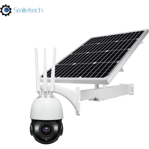 120W Solar 5MP 4G PTZ camera system humanoid auto tracking 20X zoom motion detection 4G speed dome WIFI CCTV camera system