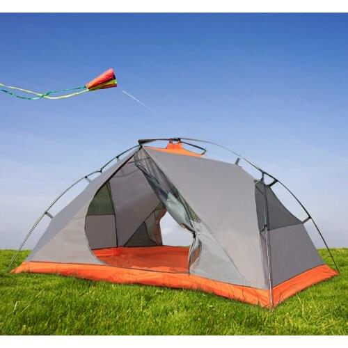 Outdoor Camping Double Layer Tent Two Person Waterproof Aluminum Rod Hiking Tent