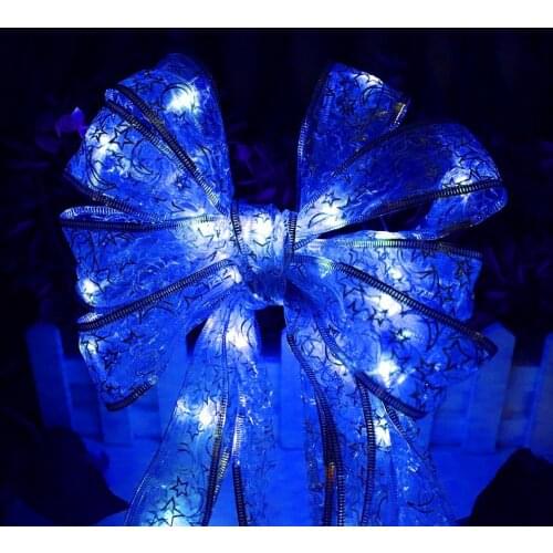Battery Led String light Lace Ribbon bow-knot for Chirsmas tree Marriage room wedding Powered by 3*AA 4M 40led