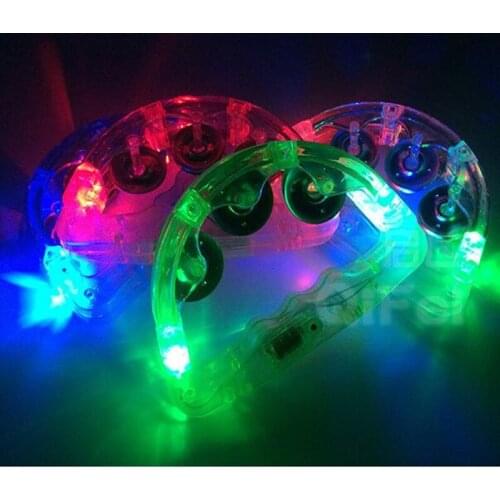 LED Light Ringing Bell Flashing Luminous Hand Drum Neon Light Toy Disco Cheering Props Party Decoration Birthday Gift