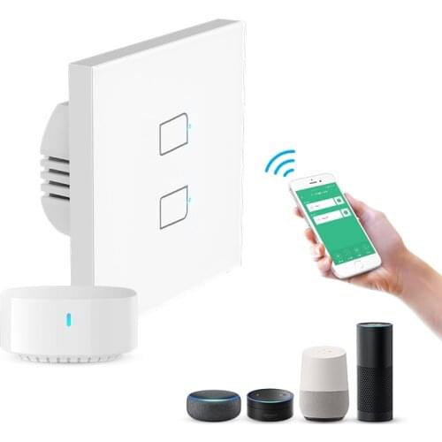 BroadLink TC3-EU Glass Panel Smart Light Switch for Alexa and Google Home Voice Control