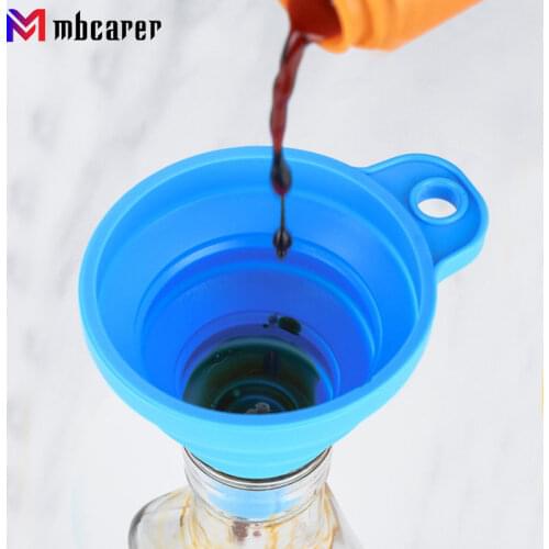 Universal Car Auto Engine Funnel Gasoline Oil Fuel Petrol Diesel Liquid Washer Fluid Change Fill Transfer Collapsible Silicone