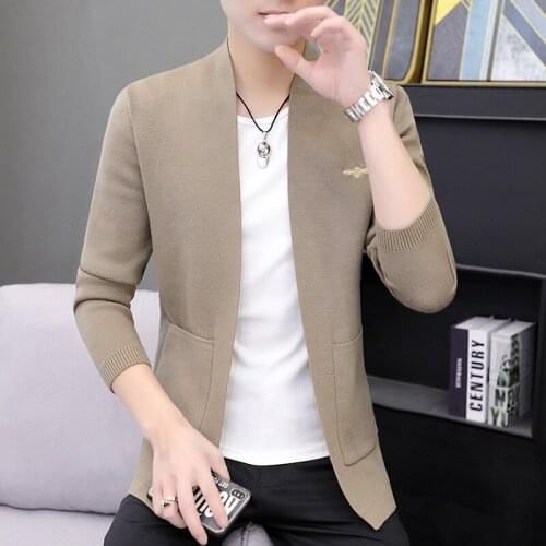 Spring and autumn cardigan shirt mens long-sleeved windbreaker jacket mens embroidered top