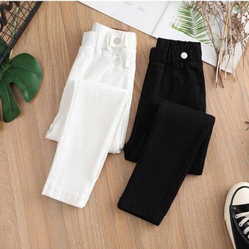 Girls' little Feet Magic Pants 2021 New Summer Slim Trousers Childrens Big Boys Black And White Pencil Pants Fashionable
