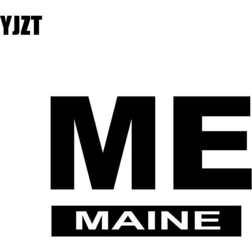 YJZT 14.9CM*10.5CM ME MAINE Oval Bumper Car Sticker Vinyl Decal Black Silver C10-01456