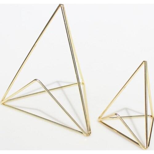 Iron Geometric Business Name Card Holder Display Stand Rack Desktop Table Photo Note Folder Organizer