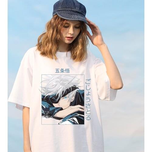 Jujutsu Kaisen Print Women T-shirt Gojo Satoru Harajuku Japan Casual Tops Tee