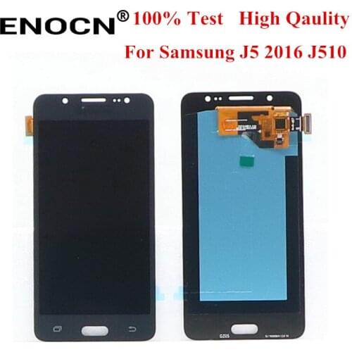 100% Original 5.2'' Super AMOLED LCDs For Samsung Galaxy J5 2016 J510F J510FN J510M J510Y J510G J510 LCD Display Touch Screen