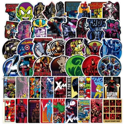100pcs Marvel Hero Graffiti Stickers Anime Cartoon Mobile Phone Water Cup Suitcase Waterproof Stickers Childrens Toys