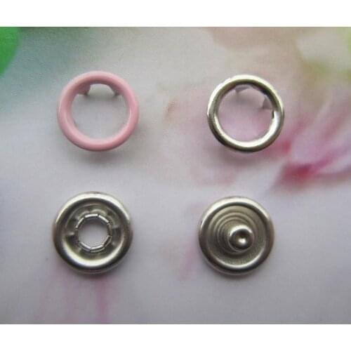 16L 9.5mm New Fashion durable Coated enmale Pink Black Green color metal prong ring snap button in nickle free for baby clothing