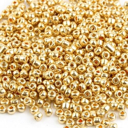 2/3/4mm Round Gold/Silver Color Glass Spacer Czech positioning beads For Jewelry Making Findings Clothing Sewing Accessories