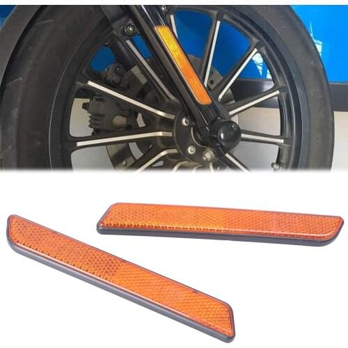 2PCS Motorcycle Front Fork Leg Reflectors Left/Right For Harley Davidson Lower Legs Sliders Super Glide