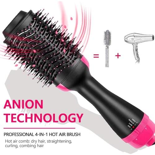 Hot Air Brush Dropshipping 2 IN 1 One Step Hair Dryer Hot Air Brush Hair Straightener Comb Curling brush hair styling tools