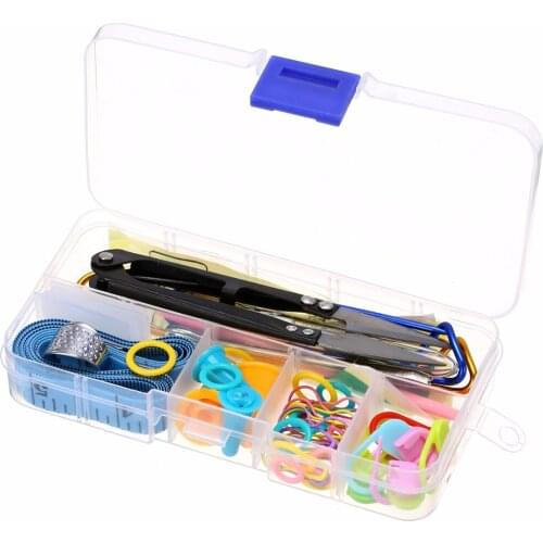 56pcs/set Crochet Hook Knit Yarn Weave Knitting Needle Clip Marker Tool Yarn Knitting Needles Sewing Tools W/Case