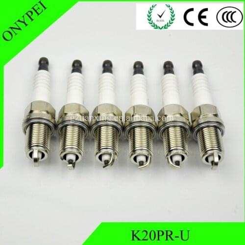 6 pcs/lot K20PR-U 3145 Spark Plug For Volvo Suzuki Jaguar Chevy Mercedes Dodge K20PR U K20PRU