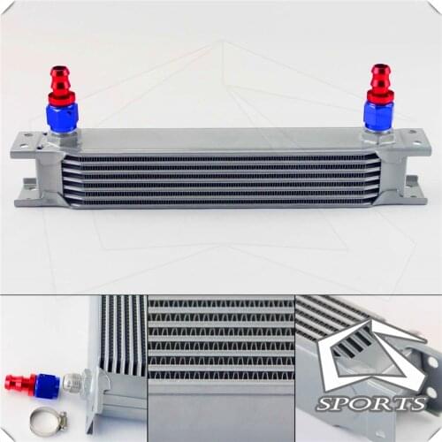 7 Row Aluminum 8-AN8 Oil Cooler for Universal Car Radiating/Cooling System + Hose end/Adapter
