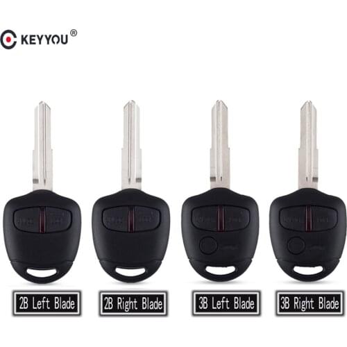 KEYYOU 20X 2/3 Buttons Car Remote Key Shell Case For Mitsubishi Lancer EX Evolution Grandis Outlander MIT11/MIT8 Blade optional
