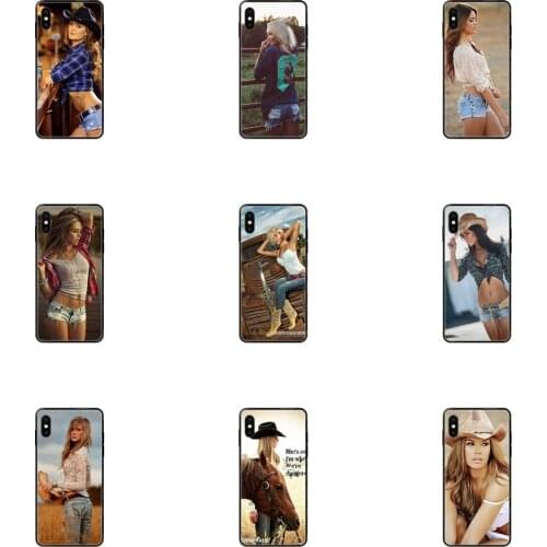 Black Soft TPU Ultra Thin Cartoon Pattern Country Girl For Samsung Galaxy A70 A71 A70E A5 A6 A7 A8 A10 A10S A20 A20S A20E A21S