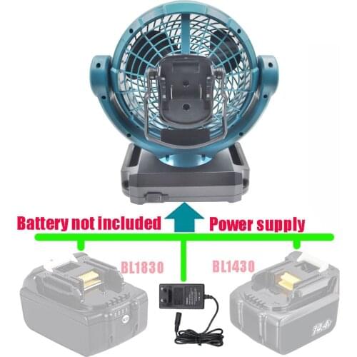 DCF102 Portable Cordless Electric Fan For Makita 14.4V 18V 20V Lithium Battery BL1415 BL1430 BL1445 BL1815 BL1830 BL1845 BL1860