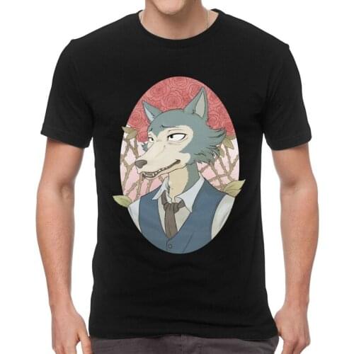 Beastars Wolf T-shirt Men Graphic T Shirt Short Sleeve Cotton Anime Manga Tshirt Cool Tee Top