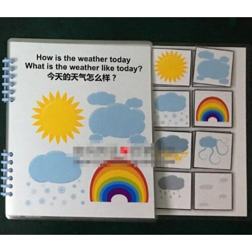 English Early Education Quiet Book Print DIY Finished Product Parent And Child Weather Busy Book Adhesive Interactive book