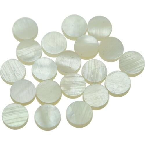 KAISH 20pcs 6mm Natural White Mother of Pearl Guitar Bass Inlay Fingerboard Fret Dots for Guitar Bass