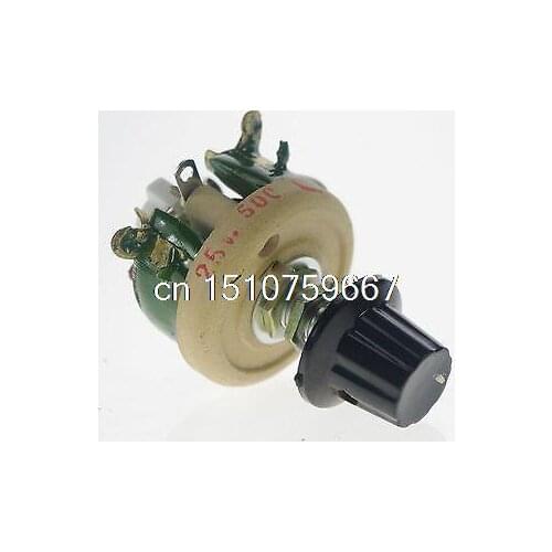 25W 500 Ohm Ceramic Disk Wire Wound Variable Resistor Rheostat