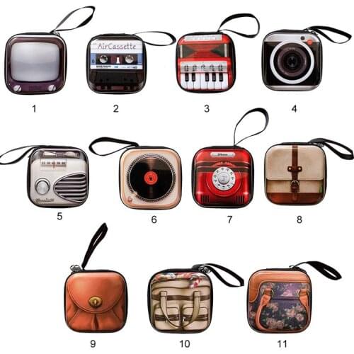 Coin Purse Zip Wallet Mini Bag Case Pouch Holder Retro Money Bags Earbud Pouch Key Case Pouch Tinplate Coin Purse