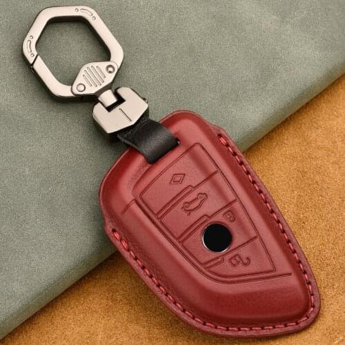 Leather Car Styling Key Case Key Cover Shell Protector for BMW X5 F15 X6 F16 G30 7 Series G11 X1 F48 F39 Keyless Protect