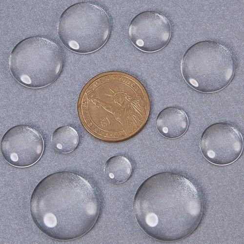 50pcs Round Flat Back Glass Cabochon 8 10 12 14 15 16 18 20 25mm Transparent Clear Crystal Cabochon Cameo For Diy Jewelry Making